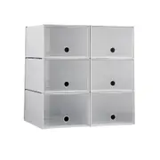 6 Shoe Boxes Organizer, Storage Box For Display Sneakers, Stackable Fit up to US Size 13