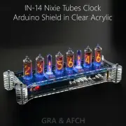 IN-14 Arduino Shield Nixie Tubes Clock in Acrylic Case [Temp sensor GPS Remote]