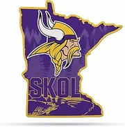 Rico Industries NFL Minnesota Vikings State Shape Shape Cut Pennant - Home and Living Room Décor - Soft Felt EZ to Hang 18x0.10x18