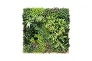 YES4HOMES 3D 1Mx1M Green Artificial Plants Wall Panel Flower Wall With Frame Vertical Garden UV Resistant Frame