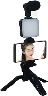Vlogging Kit - Youttube Starterr Kit | Kids Youtuber Kit | Tripod Phone Holder With Microphone | Smartphone Video Kit With Microphone Tripod Phone Holder Vlogger Kit With LED Light | Vlogging Camera K