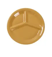 Yanco China MS-710YL Milestone Yellow Melamine 10.25" dia. 3-Compartment Plate