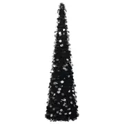 Pop Up Artificial Christmas Tree Black 180 Cm Pet Seasonal Decorations