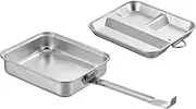 Takagi Kanuchi Outdoor Female Kit Pan, 2 Piece Set, Handle, Silver, Material: Aluminum (Anodized), Cooking, Serving Dishes, Cooking with Solid Fuel, Camping, Camping Equipment, Solo Can, Outdoor Use,