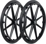 (1PR,Black) Wheelchair rear wheel replacement 24x1"wheel,Rear Wheel Assembly for 16-18-20 Inch Wheelchairs, Replacement parts (24 * 13/8(2count))