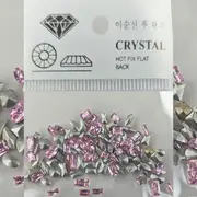 Rhinestones Diamond Crystal Glass AB Nail Art Flat Back Gems Pink - 144pcs