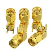 100pcs SMA Plug Male right angle thru hole PCB Mount RF Coax Connector Adapter
