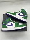 Size 7Y Youth - Air Jordan 1 Mid Incredible Hulk Court Purple Green Aloe White