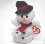 TY BEANIE BABIES--SNOWBALL THE SNOWMAN--MINT CONDITION--1996 PVC RETIRED-- PLUSH