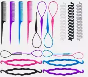 19Pcs Topsy Tail Hair Styling Braiding Tool Set Ponytail Styling Tool DIY J12