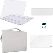MOSISO Compatible with MacBook Pro 13 inch Case M2 2023, 2022, 2021-2016 A2338 M1 A2251 A2289 A2159 A1989 A1708 A1706, Plastic Hard Case&Bag&Keyboard Skin&Webcam Cover&Screen Protector, Clear&Gray