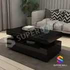 Modern Coffee Table 4 Drawer Storage Shelf High Gloss Wooden Furniture Black New
