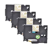 4PK Compatible with Brother PT-H100 TZ TZe M34 Matte Gold Label Tape 12mm