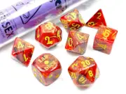 Chessex D7-Die Set Vortex Polyhedral Underworld/yellow 7-Die Set (with bonus die