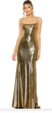 Mac Duggal 27061 Size 6 Bronze Long Dress. Retail $398