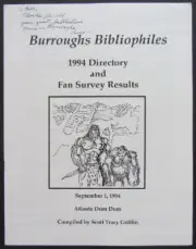 BURROUGHS BIBLIOPHILES 1994 DIRECTORY AND FAN SURVEY RESULTS~SCOTT TRACY GRIFFIN