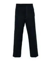 low-rise straight-leg trousers 2,3 navy blue