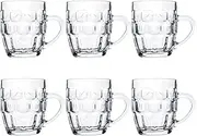 Beer Mugs Set,Glass Mugs with Handle 19oz,Large Beer Glasses for Freezer,Beer Cups Drinking Glasses 560ml,Pub Drinking Mugs Stein Water Cups for Bar,Alcohol,Beverages Set of 6…