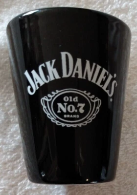 Jack Daniel's Black Shot Glass "Old No. 7 Made Only In Lynchburg Tennessee USA"
