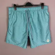 Ted Baker Teal Geo Print Design Swim Trunks Shorts Sz 36W 3XL