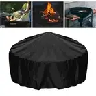 Round Fire Pit Cover Garden Patio Fireplace Grill Protector Covers Dustproof