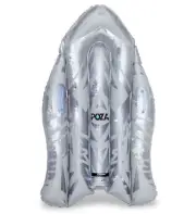 POZA Inflatable Silver Snow Boogie Sled with Handles, Silver Confetti – 44 Inch