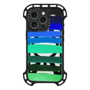 iPhone 16 Pro Ultra Bounce Case MagSafe Compatible Retro Blue Stripes
