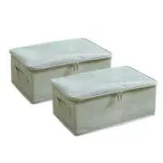 NNEAGS 2X Green Small Portable Double Zipper Storage Box Moisture Proof Clothes