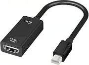 Mini DisplayPort to HDMI Adapter - Lightweight, Portable, and Compatible with Mac Book Pro/Air, Le no vo Th in kP ad, and More - Supports 4K Video & Uncompressed Audio - Black
