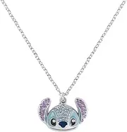 [Disney] STITCH SILVER PLATED NECKLACE WITH STONE SET PENDANT, One Size, Costume, No Gemstone