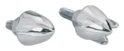 Chrome Bullet Nuts (Winged) 1/4" -24 UNF Thread (Pair) for Custom Finish