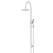 MEIR Round Gooseneck Shower Rail Set - 200mm Shower Head - Single Function Hand Shower - Chrome
