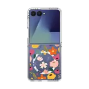 Galaxy Z Flip7 Clear Magnetic Case Spring flowers