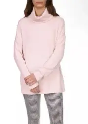 NWT SANCTUARY Find Me Lounging Tunic Knit Turtleneck In Heather Pink Size XS