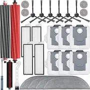 Bluearks 27Pcs Accessories Kit,Compatible with Roborock S8 MaxV Ultra Robot Vacuum,1 Mop Clean Brush,2 Roller Brush,4 Small Mop,4 Mop Pads,4 Hepa Filters,6 Side Brush,6 Vacuum Bags,S8 Max Parts