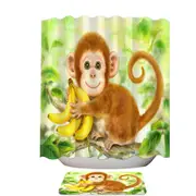 Art Painting for Kids Baby Monkey Shower Curtain