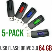 USB Flash Drive 3.0 64GB 5-Pack