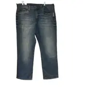 BUFFALO by David Bitton Men's 36/30 Relaxed Straight Stretch Leg Jeans Crinkled