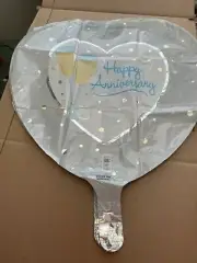Happy Anniversary 17" Foil Balloon Heart Shape New!!!