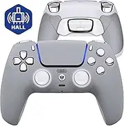 HEXGAMING ULTIMATE Hall Effect Wireless Controller Compatible with ps5-4 Back Buttons, Mouse-Click Hair Triggers, Interchangeable Thumbsticks - New Hope Gray