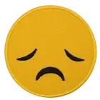 Disappointed face emoji Embroidered Iron on Sew on Patch For Clothes7cm