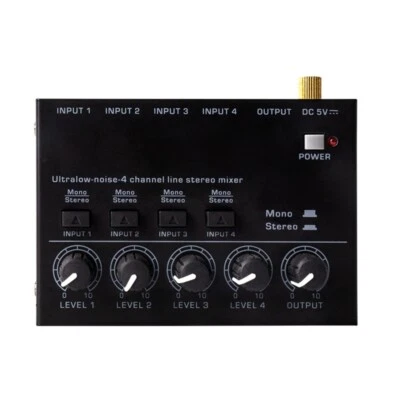Professional DX400 Mixer Stereo 4 Channel Mixer for DC 5V Power