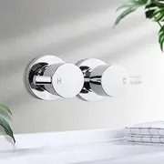 ACA International Watermark 1/4 Turn Shower Mixer Taps Wall Mounted Twin Hand Levers Hot Cold Shower Bath Tub Spa Basin Spout Solid Brass (Polished Chrome)