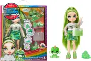 Jade, Green with Slime Kit & Pet, 11" Shimmer Posable Fashion Doll