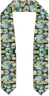 [SKKNT] Black Lily Pads Print Graduation Shawl Stole For Academic Commencements Honor Sash Congratulations Gift