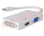 3 in1 Mini Displayport Thunderbolt to VGA HDMI DVI Converter For MacBook Surface