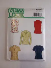 Simplicity New Look 6598 Misses' Button Front Top Sewing Pattern Size 8-18 Uncut