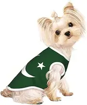 Flag of Pakistan print Dog Shirts for Small Dogs Stretchy T-Shirts Lightweight Tank Top Sleeveless Striped Vest