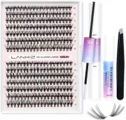 LANKIZ Lash Extension Kit, Lash Clusters Kit, 280Pcs 20D Individual Lashes Wispy