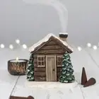 Resin Log Cabin Incense Burner Rustic Incense Cone Burner